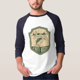 ウィスコンシン州北部フィッシングバッジ Tシャツ