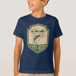 ウィスコンシン州北部フィッシングバッジ Tシャツ