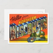 ウィスコンシン州北部ヴィンテージ旅行からの挨拶 ポストカード (正面/裏面)