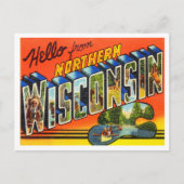 ウィスコンシン州北部ヴィンテージ旅行からの挨拶 ポストカード (正面)