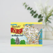 ウィスコンシン州地図 ポストカード (スタンド正面)