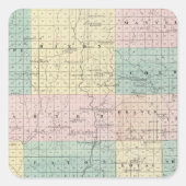 ウィスコンシン州州の地図 スクエアシール (正面)