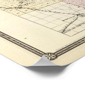 ウィスコンシン州州の地図 ポスター (角)