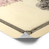 ウィスコンシン州州アイオワ郡の地図 ポスター (角)