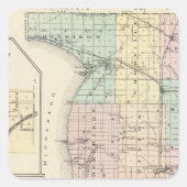 ウィスコンシン州州カルメット郡の地図 スクエアシール (正面)