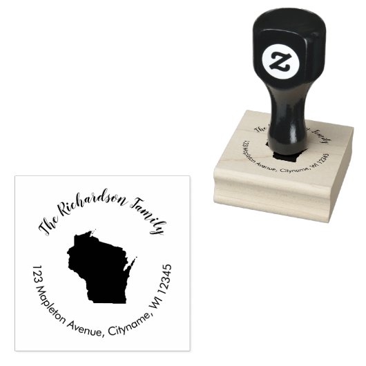 ウィスコンシン州差出人住所ゴムスタンプ ラバースタンプ (押印)