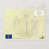 ウィスコンシン州旗と印章 ポストカード (裏面)