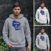 ウィスコンシン州旗と花共通ブルーバイオレット パーカ