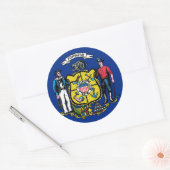 ウィスコンシン州旗のシール ラウンドシール (封筒)