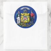 ウィスコンシン州旗のシール ラウンドシール (バッグ)