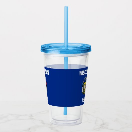 ウィスコンシン州旗を持つアクリル州 アクリルタンブラー (右)