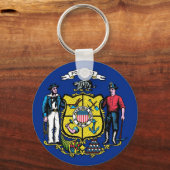 ウィスコンシン州旗を持つキーチェーン州 キーホルダー (正面)