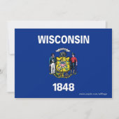 ウィスコンシン州旗を持つベビーシャワー招待状 招待状 (裏面)