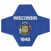 ウィスコンシン州旗を持つ愛国的なサッカーボール サッカーボール (フラット)