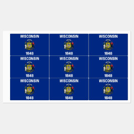 ウィスコンシン州旗を持つ愛国的な州 ラベル
