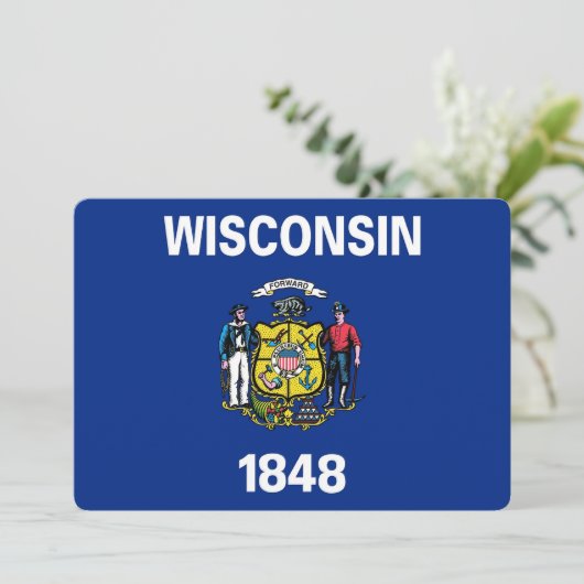 ウィスコンシン州旗を持つ愛国的招待状 招待状 (スタンド正面)