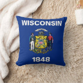 ウィスコンシン州旗アメリカのモージョピロー クッション (ブランケット)