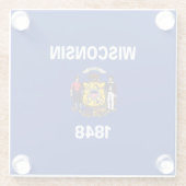 ウィスコンシン州旗デザインデコール ガラスコースター (裏面)