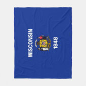 ウィスコンシン州旗デザイン フリースブランケット (正面)