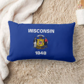 ウィスコンシン州旗デザイン ランバークッション (ブランケット)