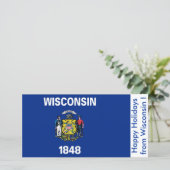 ウィスコンシン州旗、アメリカからのハッピーホリデー シーズンカード (スタンド正面)