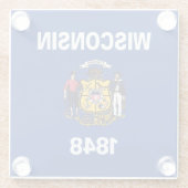 ウィスコンシン州旗 ガラスコースター (裏面)