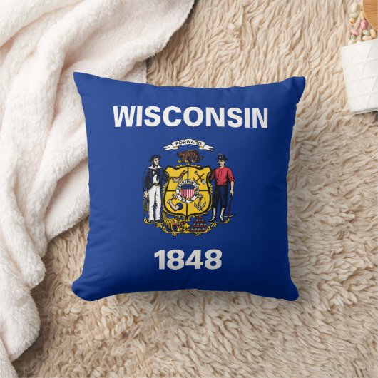ウィスコンシン州旗 クッション (ブランケット)