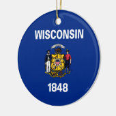 ウィスコンシン州旗 セラミックオーナメント (左)