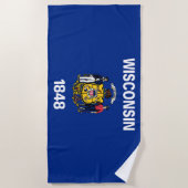 ウィスコンシン州旗 ビーチタオル (正面)