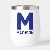 ウィスコンシン州旗&フラワーブルーバイオレット名前をカスタムする (背面)