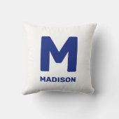 ウィスコンシン州旗&フラワーブルーバイオレット名前をカスタムする クッション (裏面)
