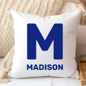 ウィスコンシン州旗&フラワーブルーバイオレット名前をカスタムする クッション