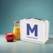 ウィスコンシン州旗&フラワーブルーバイオレット名前をカスタムする メタルランチボックス