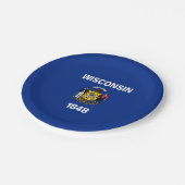 ウィスコンシン州旗 ペーパープレート (アングル)