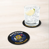 ウィスコンシン州旗 ラウンドペーパーコースター (インサイチュ)