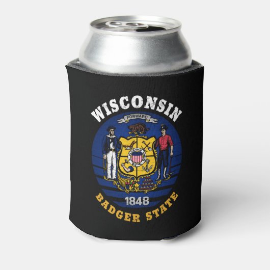 ウィスコンシン州旗 缶クーラー (缶裏面)