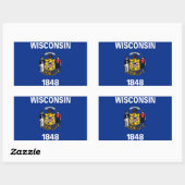 ウィスコンシン州旗 長方形シール (シート)