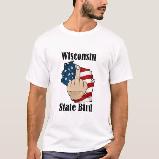 ウィスコンシン州鳥Tシャツ中指 Tシャツ