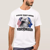✅ウィスコンシン州・アメリカ国旗 Tシャツ (正面)