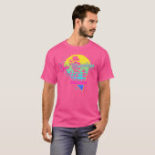 ウィスコンシン州 アメリカ レトロな湖 ウィネベーゴ Tシャツ (正面フル)