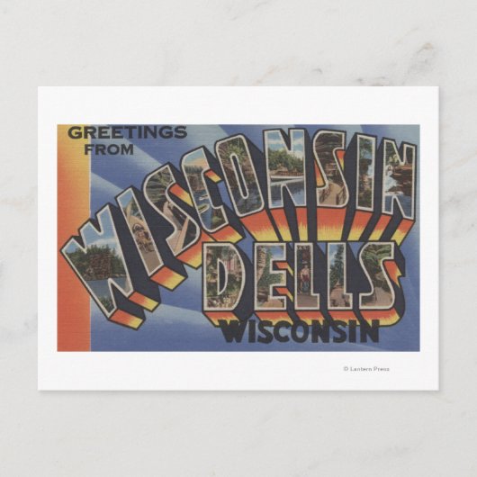 ウィスコンシン州，ウィスコンシン州 – 大文字シーン ポストカード (正面)