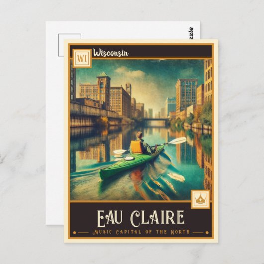 ウィスコンシン州,オークレア |ヴィンテージ ポストカード (正面/裏面)