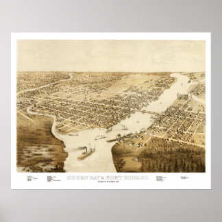 ウィスコンシン州，グリーンベイの地図1867年 ポスター