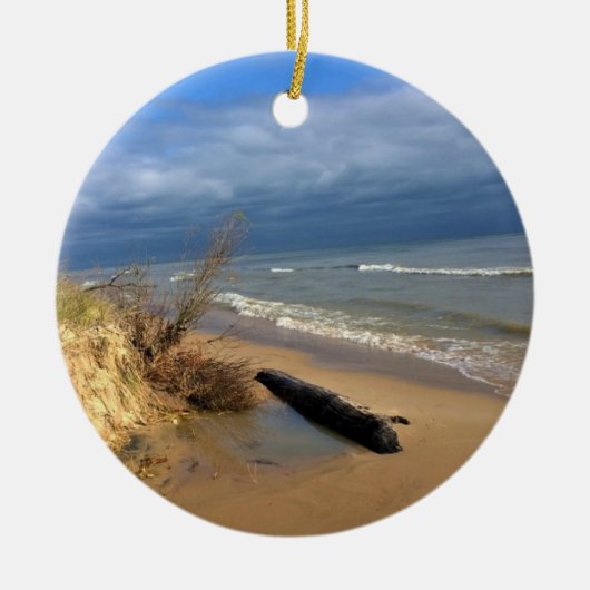 ウィスコンシン州，ミシガン湖 セラミックオーナメント (正面)
