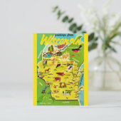 ウィスコンシン州 ヴィンテージポストカード地図 ポストカード (スタンド正面)