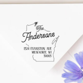 ウィスコンシン差出人住所スタンプ自己インキングゴム セルフインキングスタンプ