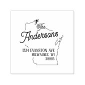 ウィスコンシン差出人住所スタンプ自己インキングゴム セルフインキングスタンプ (デザイン)