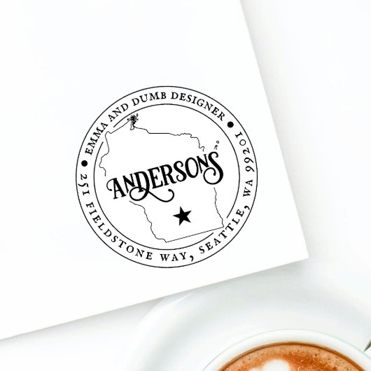 ウィスコンシン差出人住所スタンプ自己インキング セルフインキングスタンプ