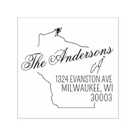 ウィスコンシン差出人住所自己インキングゴム印 セルフインキングスタンプ