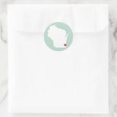 ウィスコンシン愛 – カスタマイズ可能なステッカー ラウンドシール (バッグ)